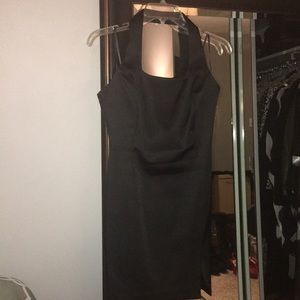 Cache Black Satin Cocktail Dress